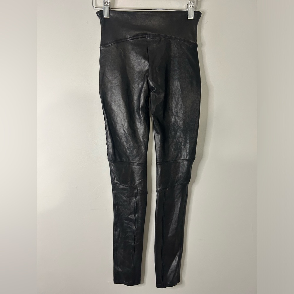 Spanx Faux Leather Black Moto Leggings - Picture 7 of 7